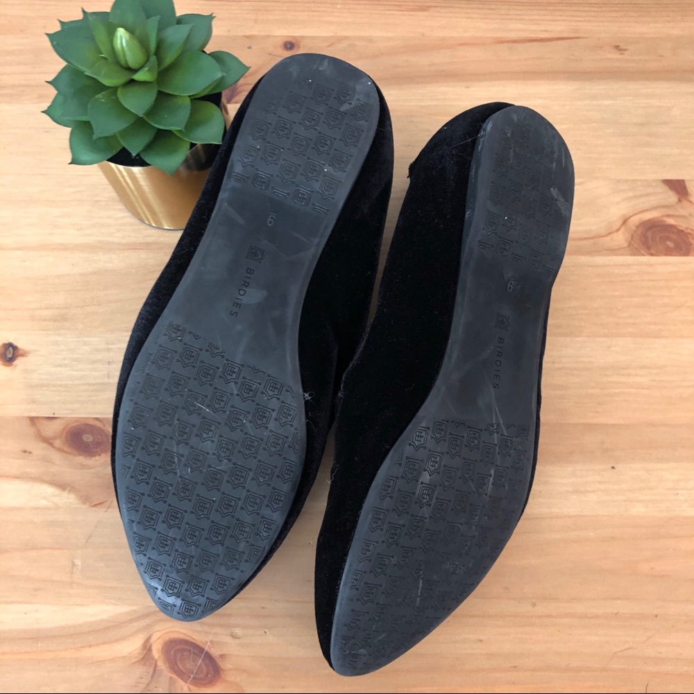 Birdies The Heron Black Velvet Flat Slipper - Picture 6 of 7